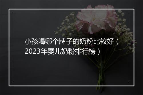 小孩喝哪个牌子的奶粉比较好（2023年婴儿奶粉排行榜）