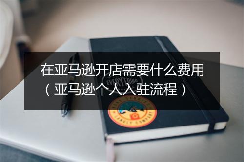 在亚马逊开店需要什么费用（亚马逊个人入驻流程）