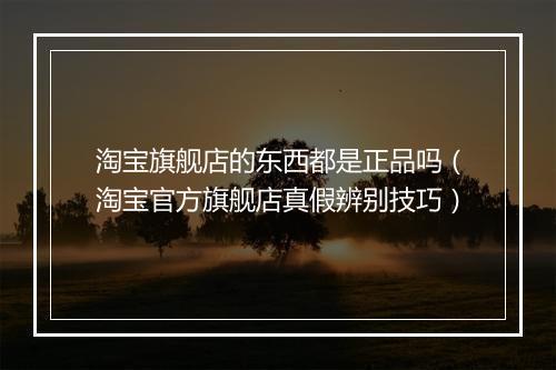 淘宝旗舰店的东西都是正品吗（淘宝官方旗舰店真假辨别技巧）