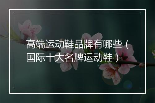 高端运动鞋品牌有哪些（国际十大名牌运动鞋）