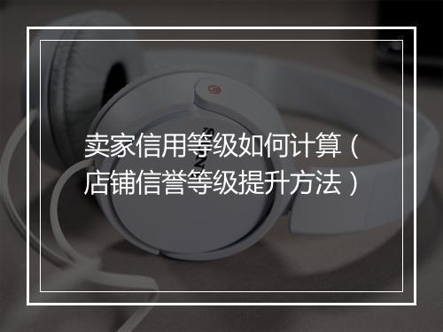 卖家信用等级如何计算（店铺信誉等级提升方法）