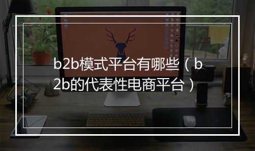 b2b模式平台有哪些（b2b的代表性电商平台）
