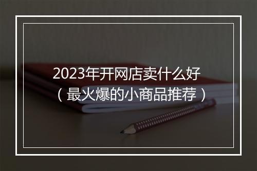 2023年开网店卖什么好（最火爆的小商品推荐）