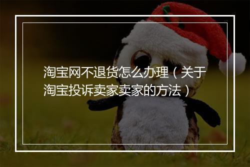淘宝网不退货怎么办理（关于淘宝投诉卖家卖家的方法）