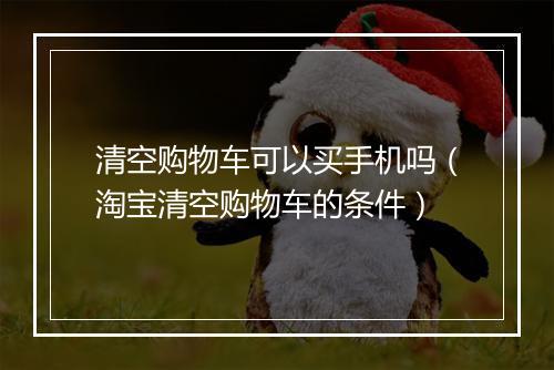 清空购物车可以买手机吗（淘宝清空购物车的条件）