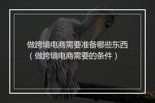 做跨境电商需要准备哪些东西（做跨境电商需要的条件）