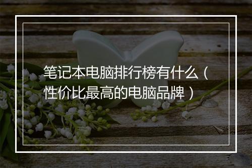 笔记本电脑排行榜有什么（性价比最高的电脑品牌）