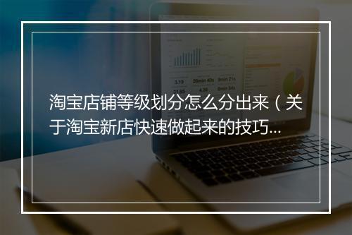 淘宝店铺等级划分怎么分出来（关于淘宝新店快速做起来的技巧）