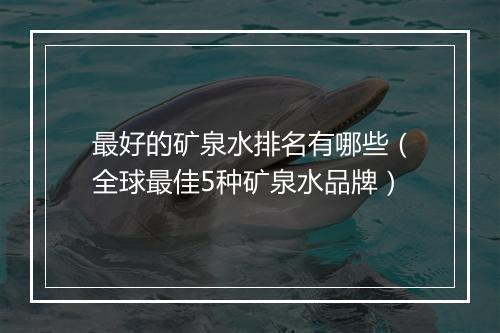 最好的矿泉水排名有哪些（全球最佳5种矿泉水品牌）
