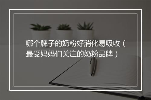 哪个牌子的奶粉好消化易吸收（最受妈妈们关注的奶粉品牌）