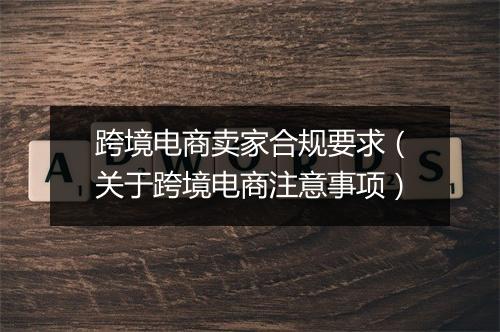 跨境电商卖家合规要求（关于跨境电商注意事项）