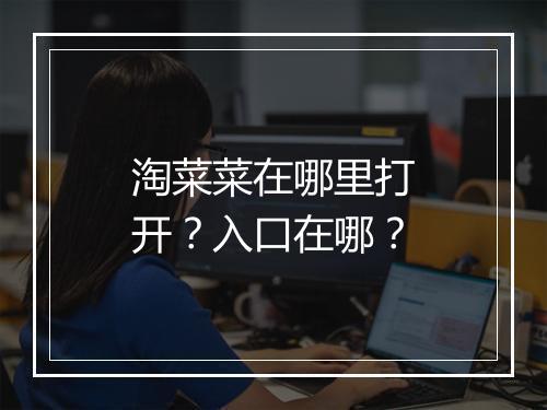 淘菜菜在哪里打开？入口在哪？