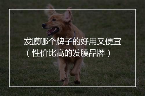 发膜哪个牌子的好用又便宜（性价比高的发膜品牌）