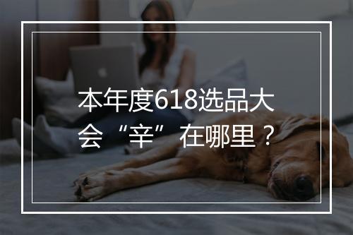 本年度618选品大会“辛”在哪里？