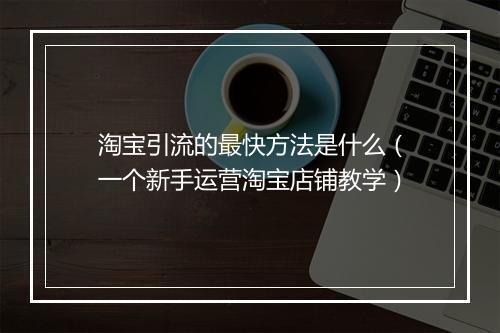 淘宝引流的最快方法是什么（一个新手运营淘宝店铺教学）