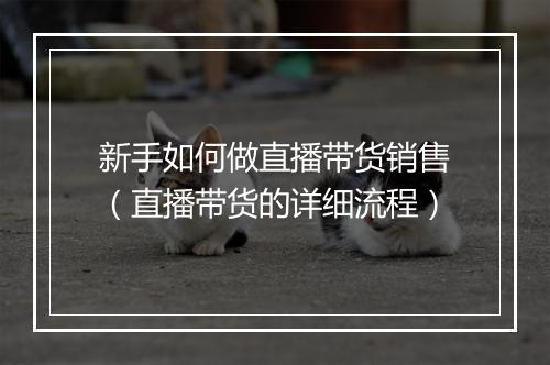 新手如何做直播带货销售（直播带货的详细流程）