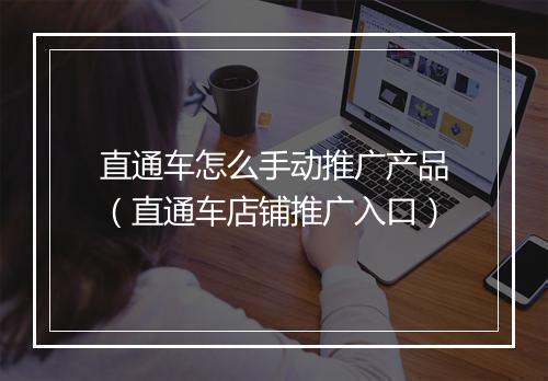 直通车怎么手动推广产品（直通车店铺推广入口）