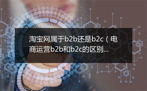 淘宝网属于b2b还是b2c（电商运营b2b和b2c的区别）