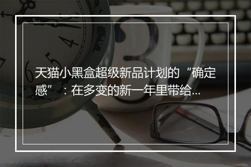 天猫小黑盒超级新品计划的“确定感”：在多变的新一年里带给品牌的定心丸