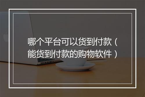 哪个平台可以货到付款（能货到付款的购物软件）