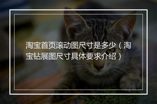 淘宝首页滚动图尺寸是多少（淘宝钻展图尺寸具体要求介绍）