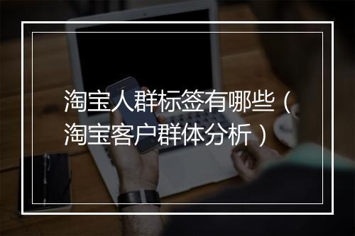 淘宝人群标签有哪些（淘宝客户群体分析）