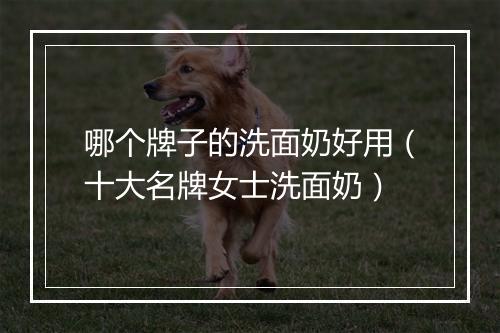 哪个牌子的洗面奶好用（十大名牌女士洗面奶）