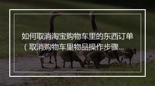 如何取消淘宝购物车里的东西订单（取消购物车里物品操作步骤）