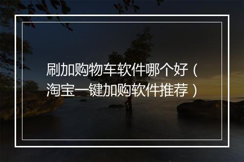 刷加购物车软件哪个好（淘宝一键加购软件推荐）