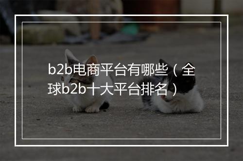 b2b电商平台有哪些（全球b2b十大平台排名）