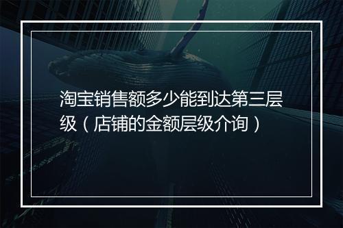 淘宝销售额多少能到达第三层级（店铺的金额层级介询）