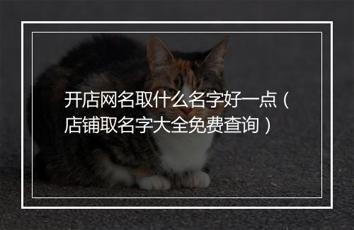 开店网名取什么名字好一点（店铺取名字大全免费查询）