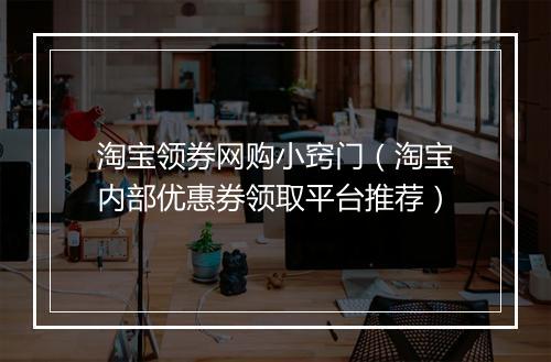 淘宝领券网购小窍门（淘宝内部优惠券领取平台推荐）