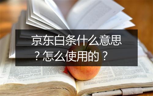 京东白条什么意思？怎么使用的？