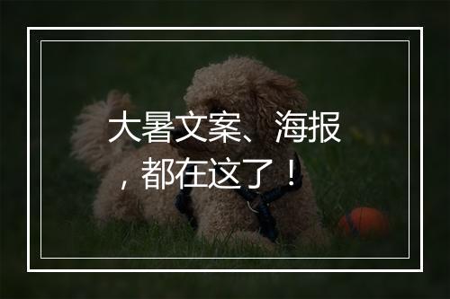 大暑文案、海报，都在这了！