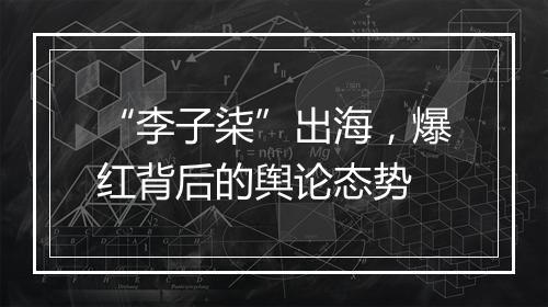 “李子柒”出海，爆红背后的舆论态势