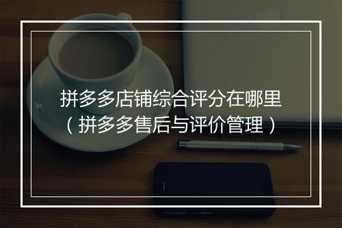 拼多多店铺综合评分在哪里（拼多多售后与评价管理）