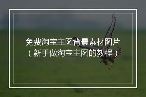 免费淘宝主图背景素材图片（新手做淘宝主图的教程）