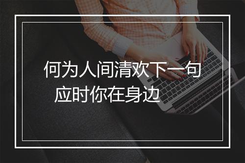 何为人间清欢下一句  应时你在身边