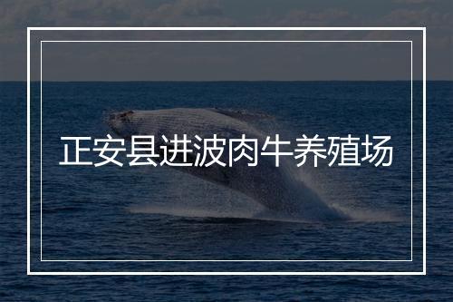 正安县进波肉牛养殖场