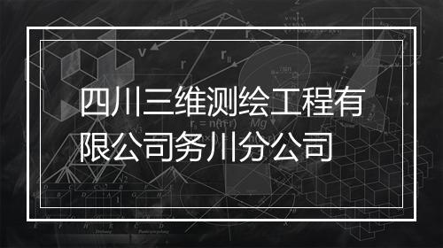 四川三维测绘工程有限公司务川分公司