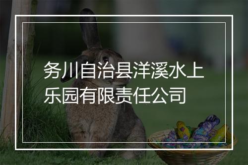 务川自治县洋溪水上乐园有限责任公司