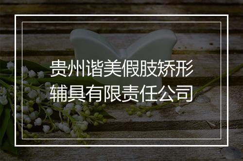 贵州谐美假肢矫形辅具有限责任公司