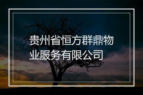贵州省恒方群鼎物业服务有限公司