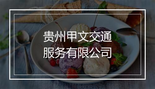 贵州甲文交通服务有限公司