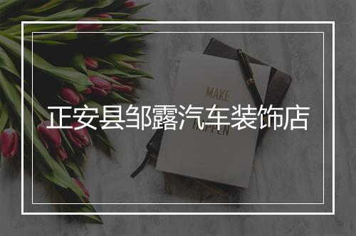 正安县邹露汽车装饰店