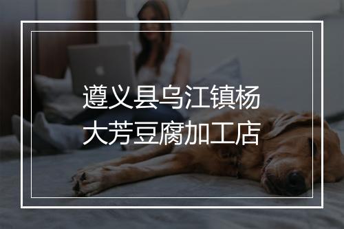 遵义县乌江镇杨大芳豆腐加工店