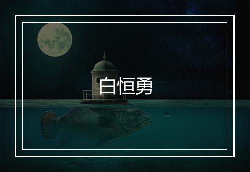 白恒勇