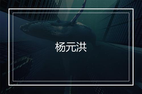 杨元洪