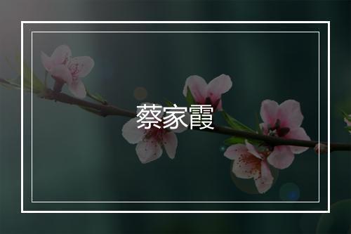 蔡家霞